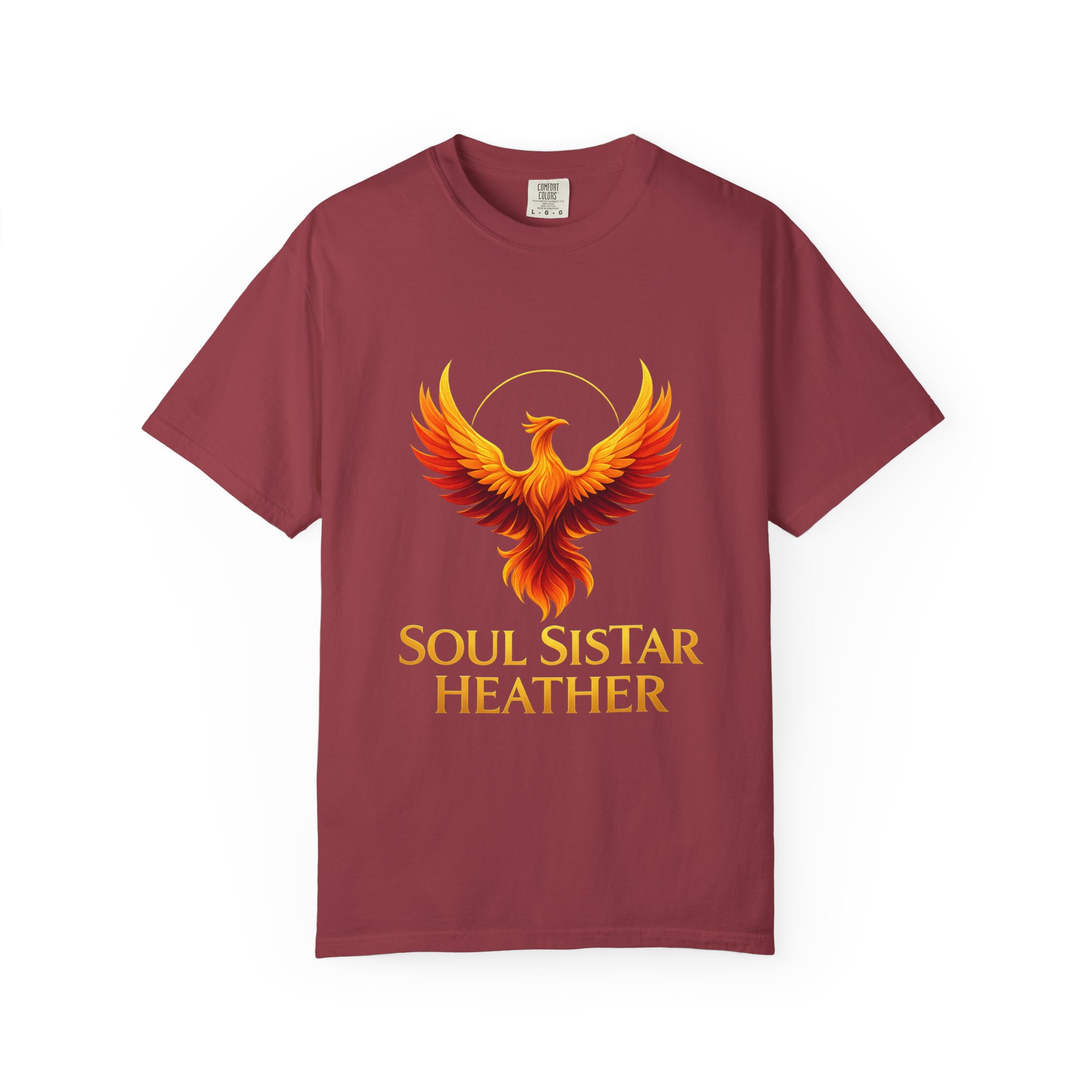 Phoenix illustration Soul Sistar Heather T-shirt | Flaming Bird Tee - Image 29