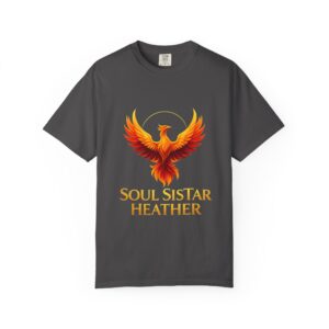 Phoenix illustration Soul Sistar Heather T-shirt | Flaming Bird Tee