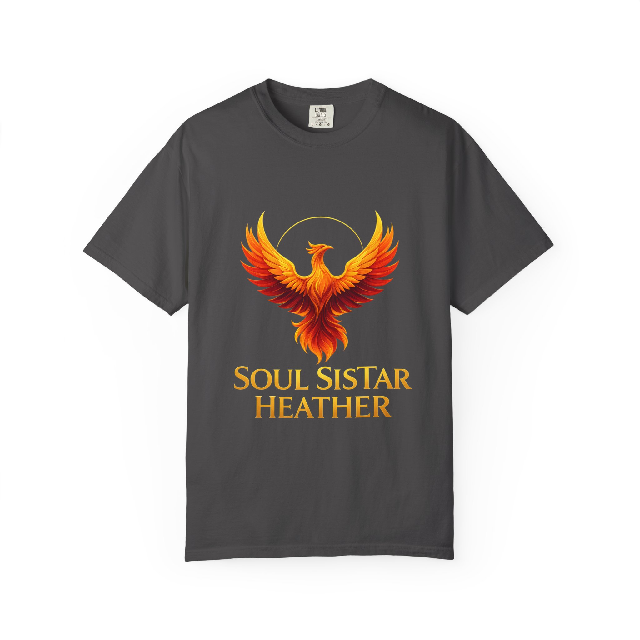 Phoenix illustration Soul Sistar Heather T-shirt | Flaming Bird Tee