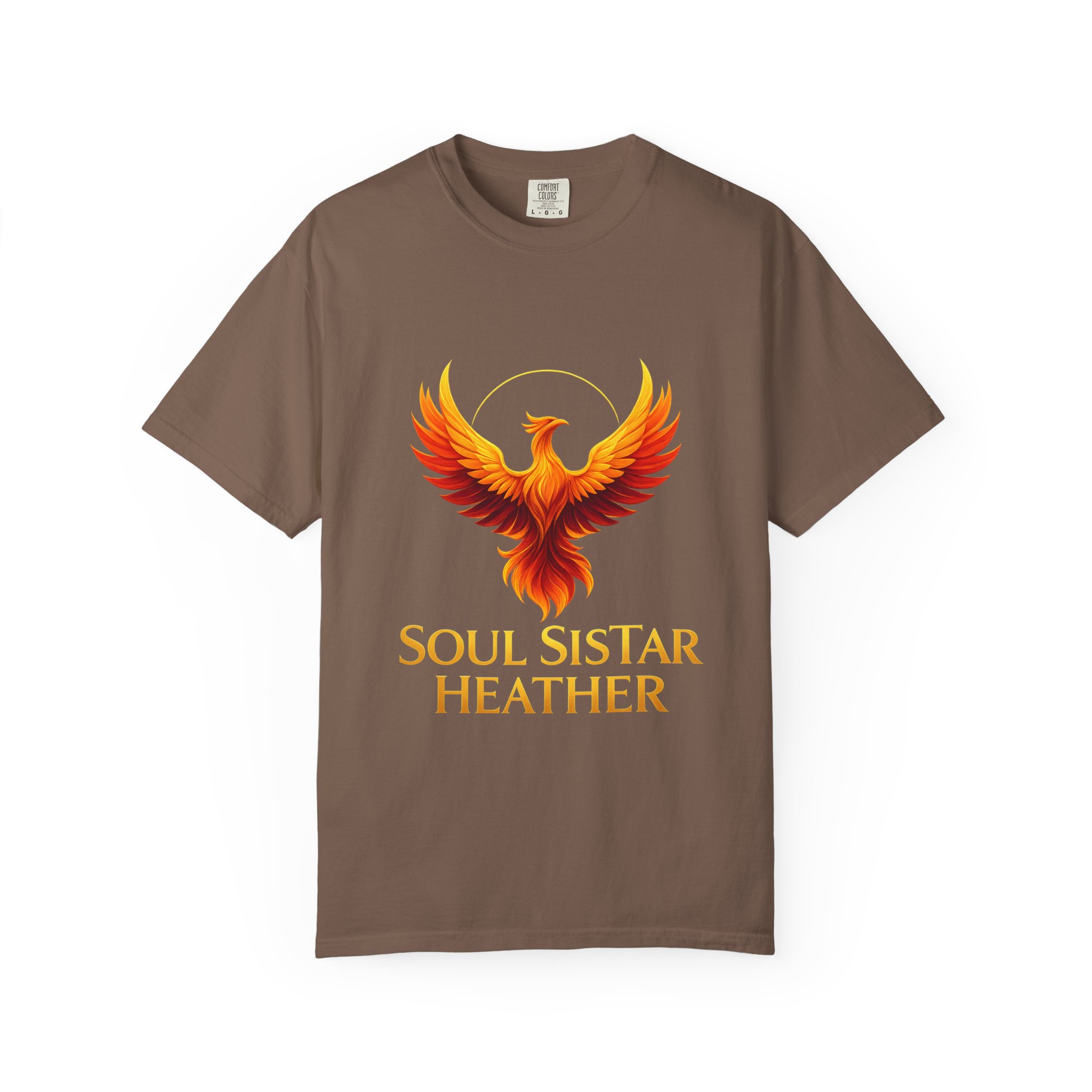Phoenix illustration Soul Sistar Heather T-shirt | Flaming Bird Tee - Image 21